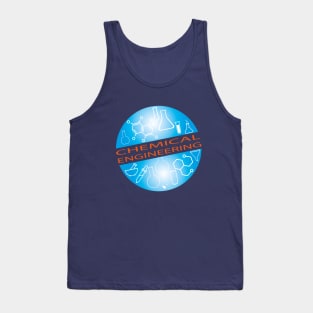 Chemical engineering text, picture, globe design Tank Top